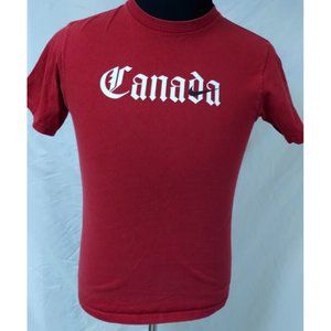Nike Canada Mens Medium Red Short Sleeve Swoosh Spellout Cotton T-Shirt